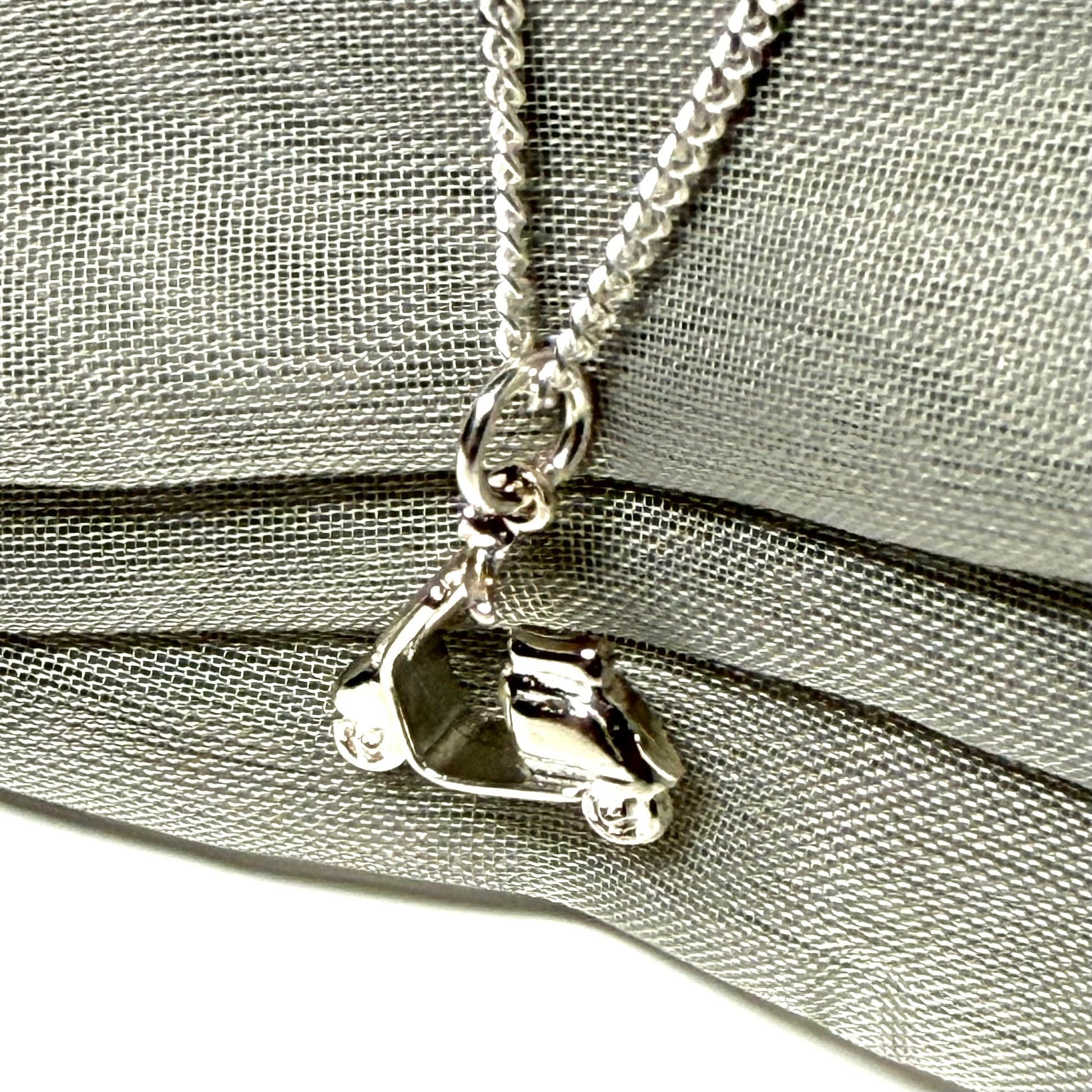 Vespa Scooter Shaped Necklace Sterling Silver Pendant with chain