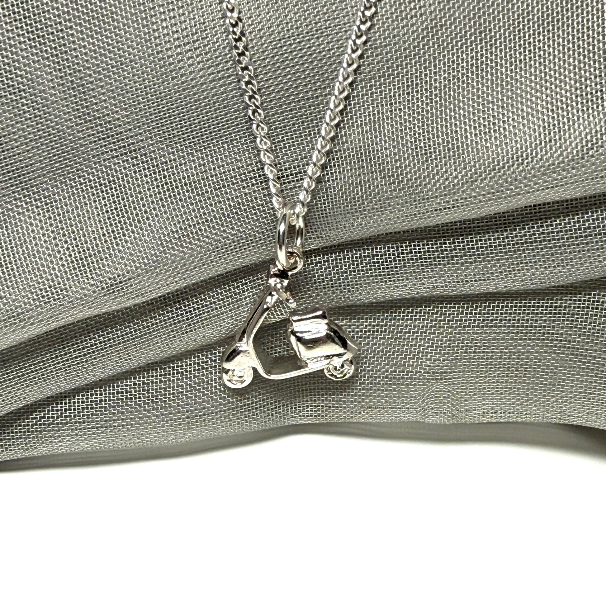 Vespa Scooter Shaped Necklace Sterling Silver Pendant with chain