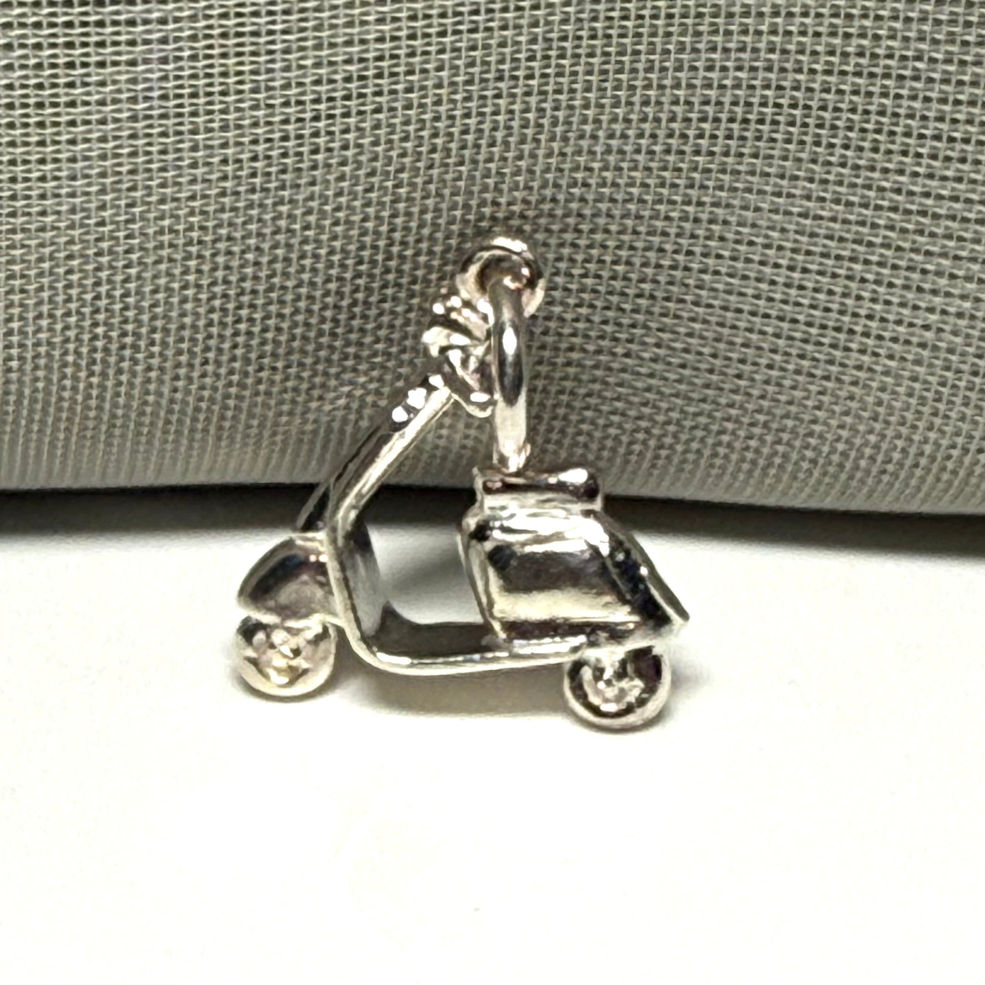 Vespa Scooter Shaped  Sterling Silver Charm