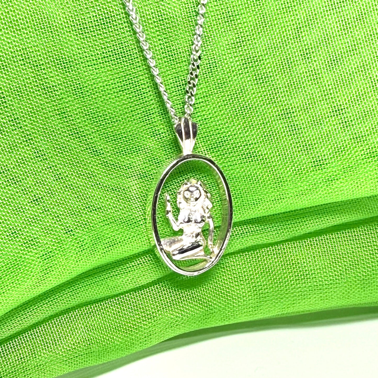 Virgo Zodiac Oval Shaped Necklace Sterling Silver Pendant
