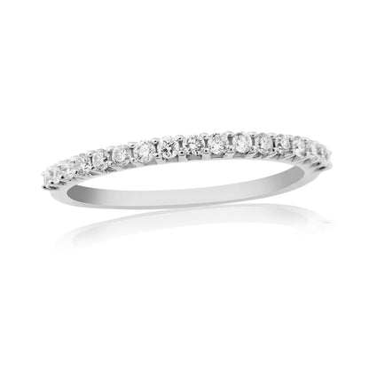 Quarter carat white gold diamond eternity ring claw set 25 points