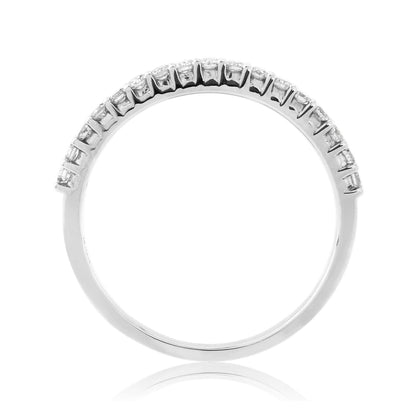 Quarter carat white gold diamond eternity ring claw set 25 points