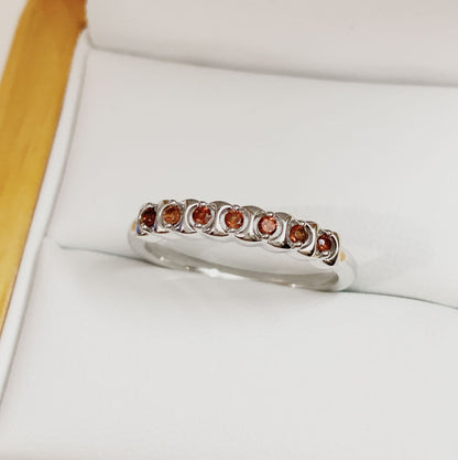 Garnet Eternity Ring White Gold