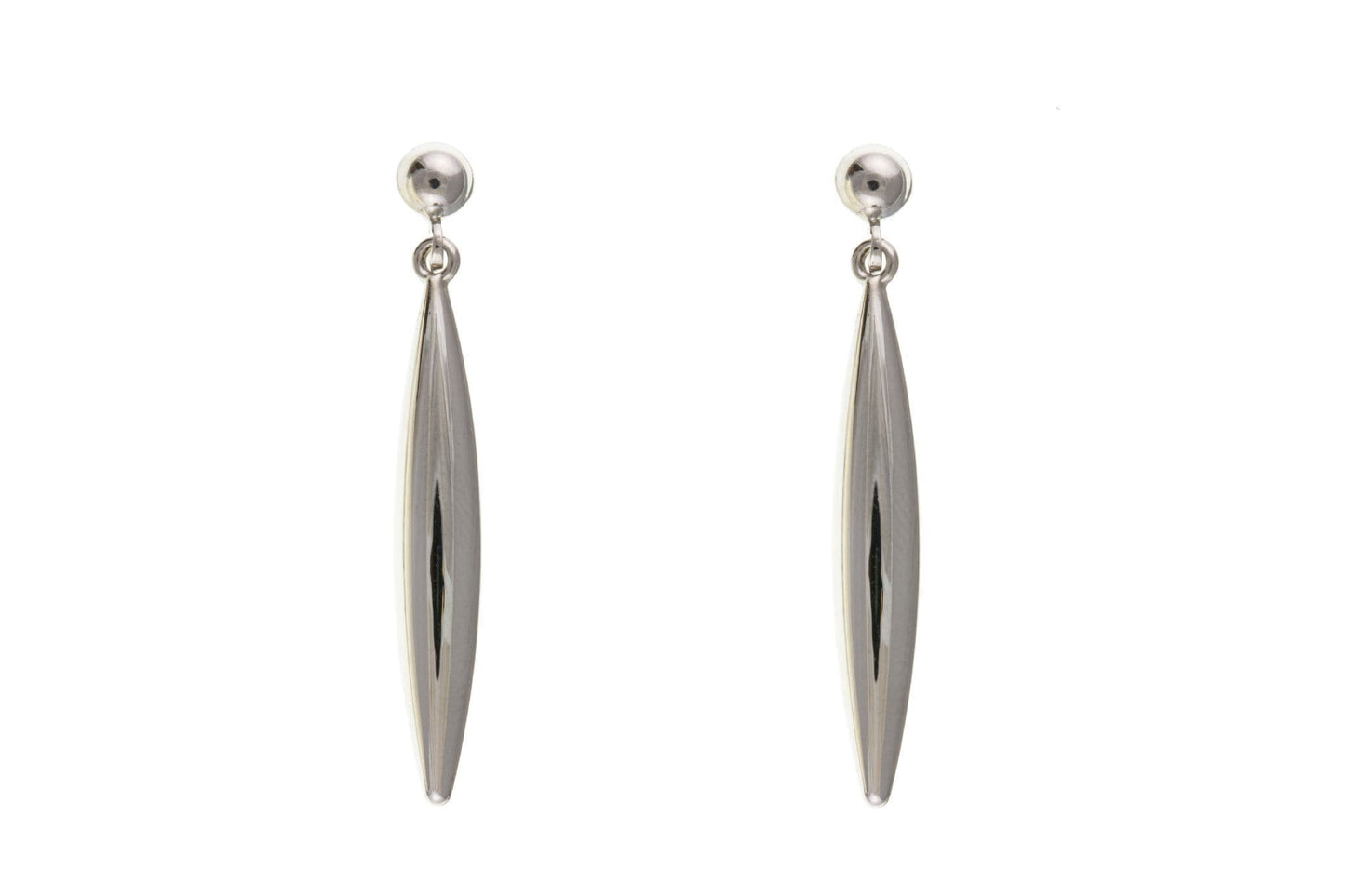 White Gold Long Drop Earrings