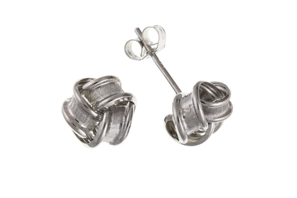 White Gold Medium Knot Earrings