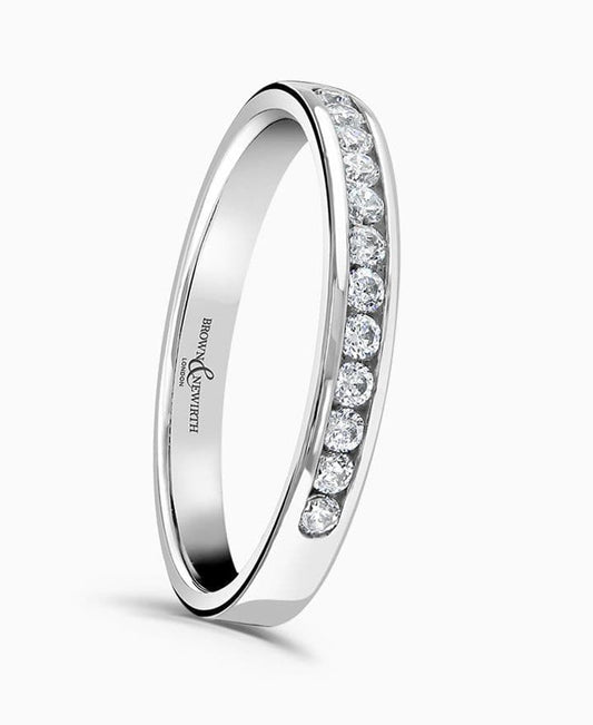 White Gold Round Cut Eternity Ring Diamond Channel Set 20 points