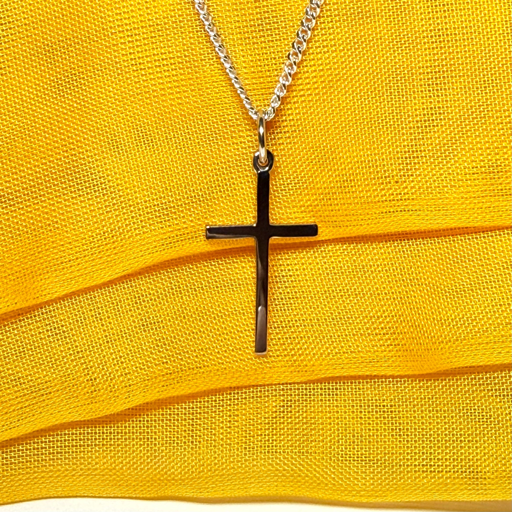 White gold cross plain highly polished