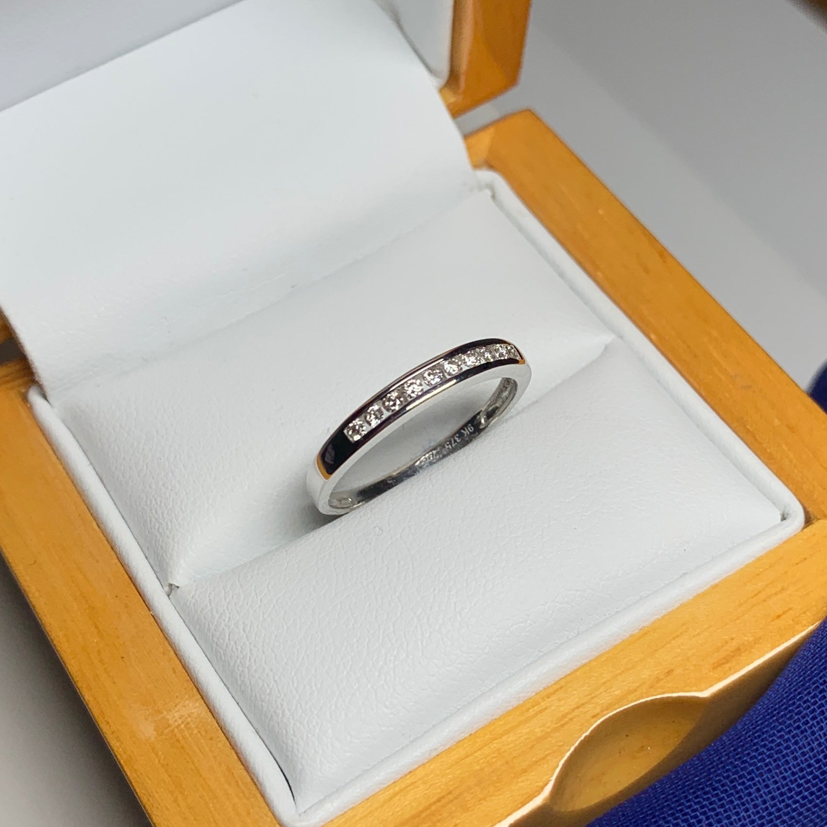 White gold channel set diamond eternity ring 15 points