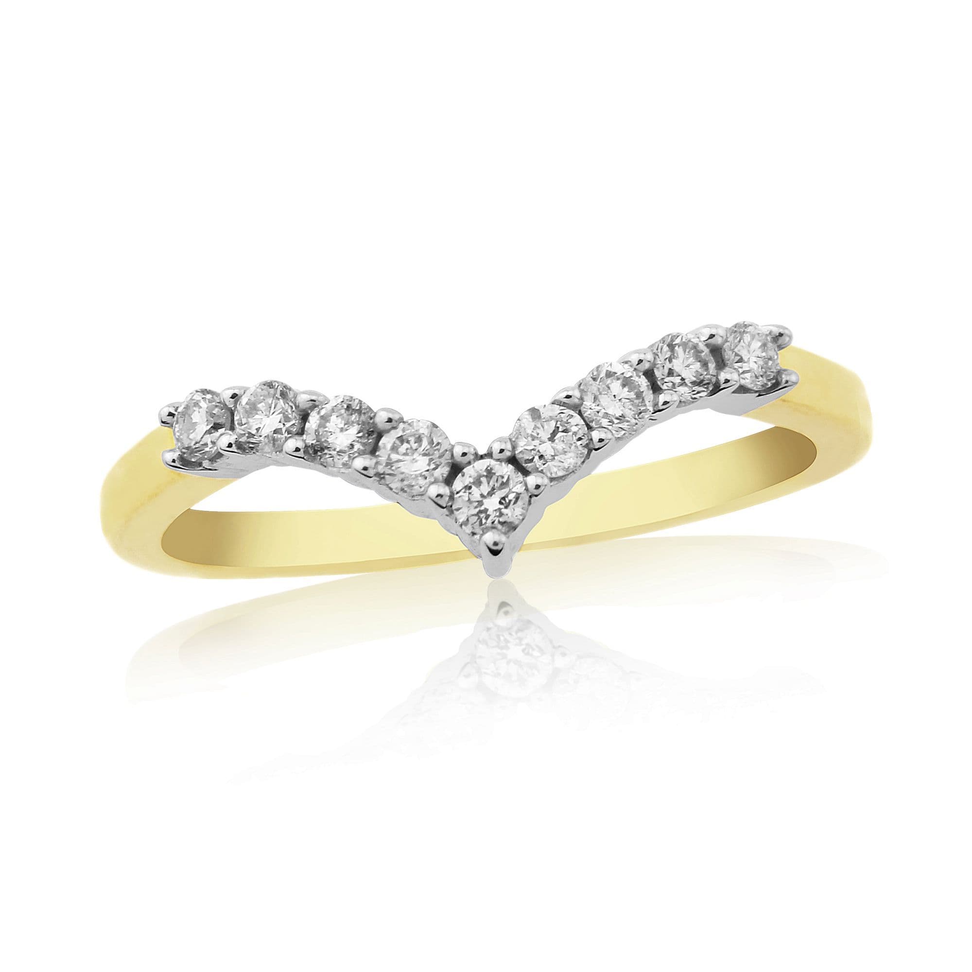 Diamond wishbone deals ring yellow gold