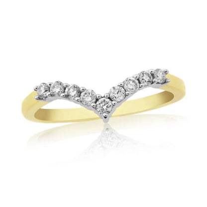 Yellow Gold Diamond Wishbone Ring