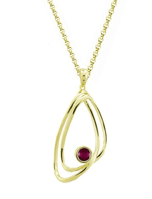 Yellow Gold Fancy Ruby Necklace