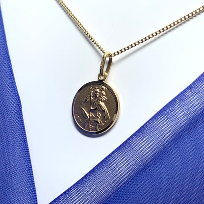 Solid round St. Christopher yellow gold