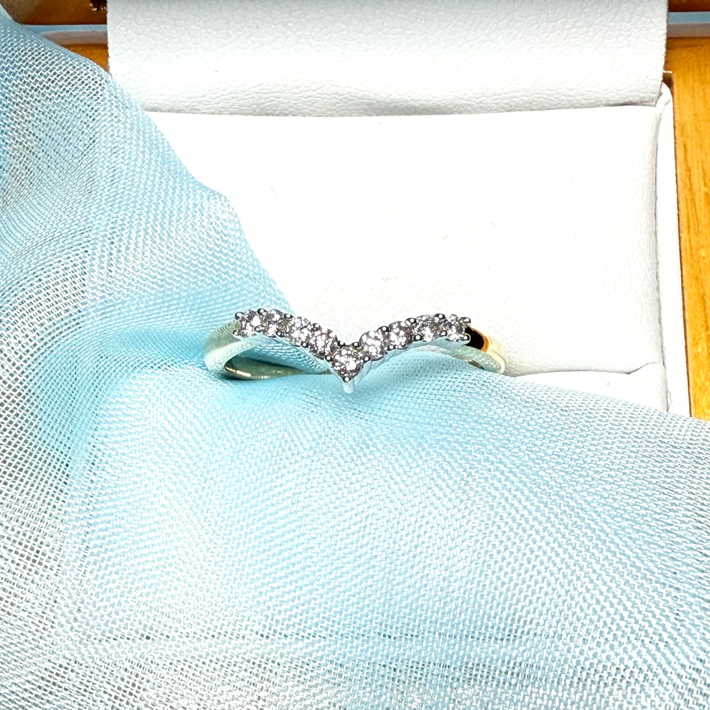 Yellow Gold Real Diamond Wishbone Ring