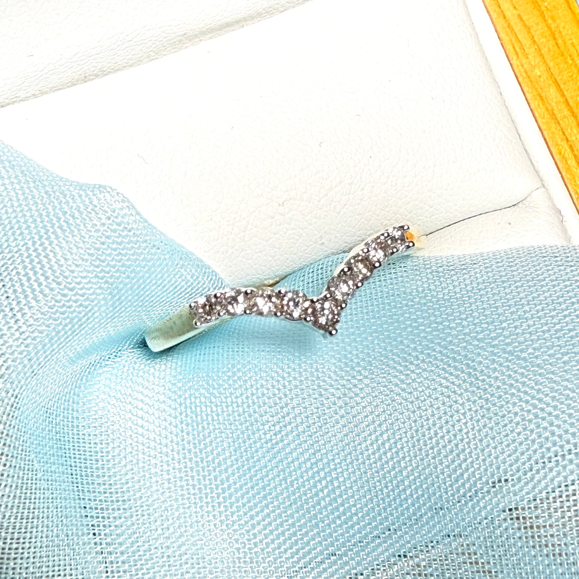 Yellow Gold Real Diamond Wishbone Ring