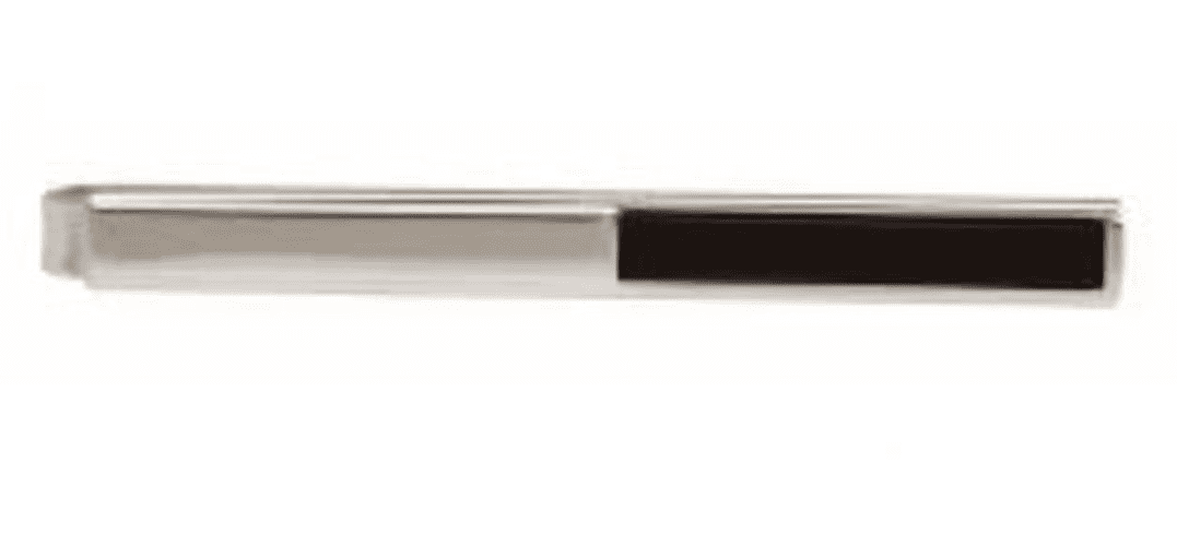 Black onyx silver plated tie bar clip slide