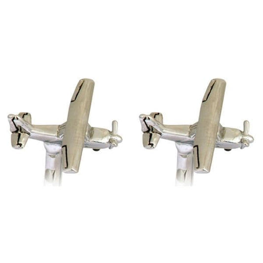 Cessna aircraft plane cufflinks silver plated