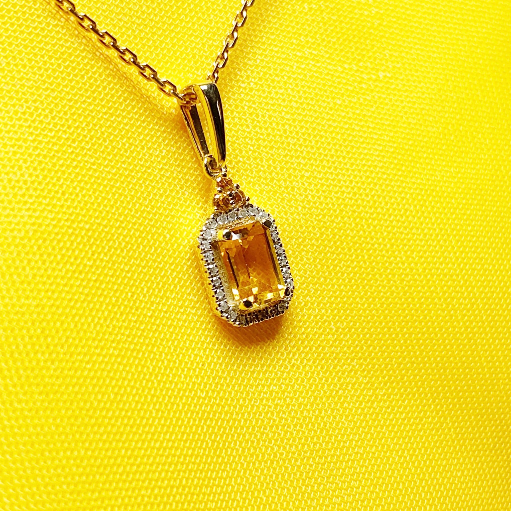 Yellow on sale stone pendant