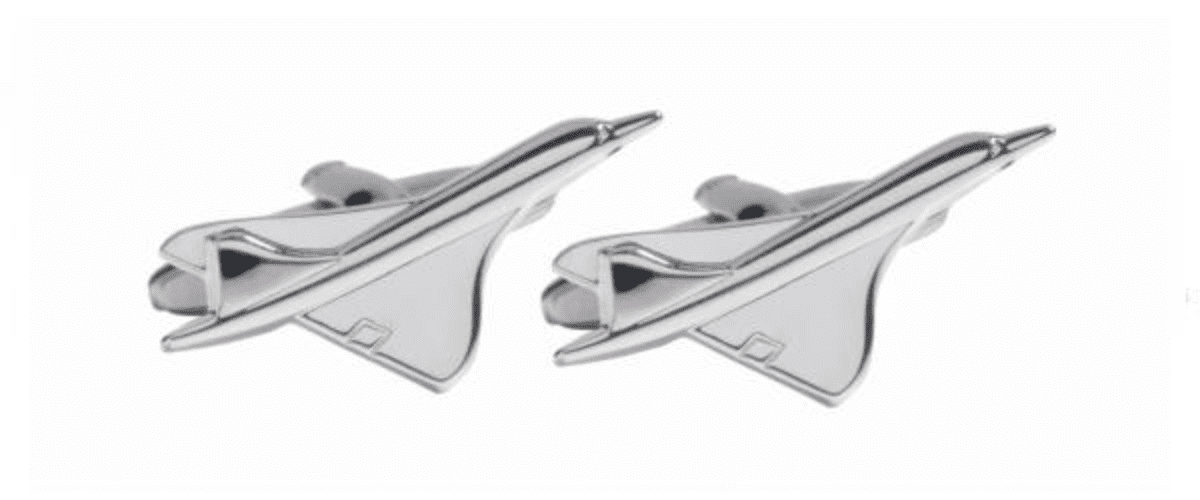Concorde aircraft supersonic plane cufflinks silver plated