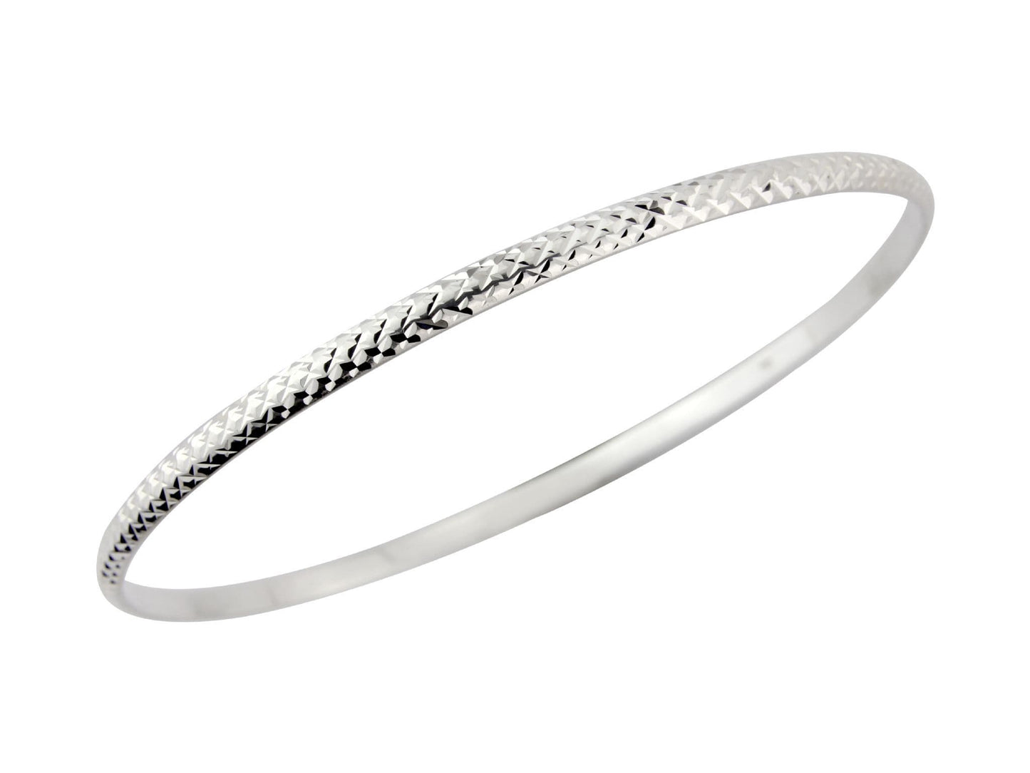 Diamond cut sterling silver sound slave bangle