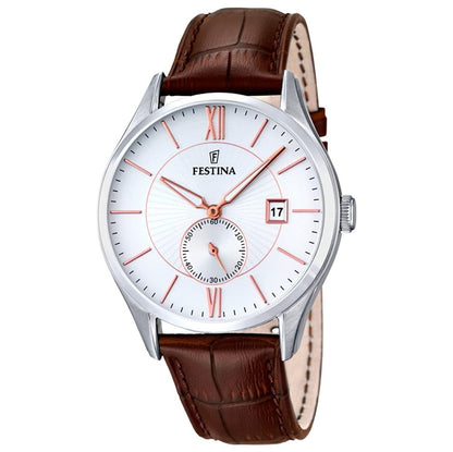 F16872/2 Festina Watch Mens Brown Round Leather Strap Watch