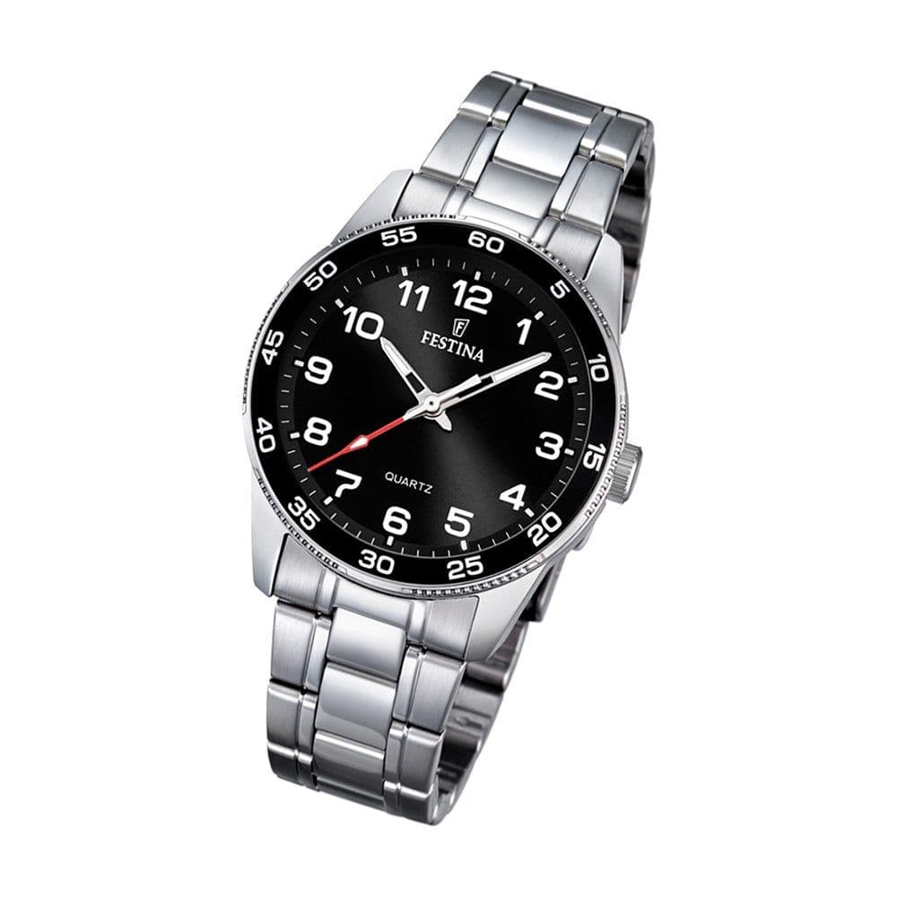 F16905/2 Festina ladies stainless steel black face bracelet watch with arabic dial