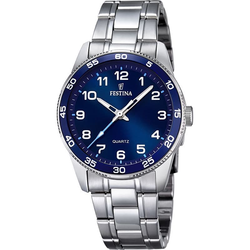 F16905/2 Festina ladies stainless steel blue face bracelet watch with arabic dial