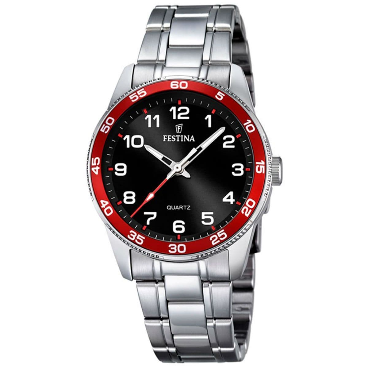 F16905/3 Festina ladies stainless steel red and black bracelet watch with arabic dial