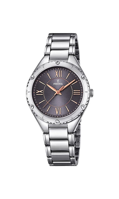 F16921/2 Festina Ladies Watch Round Grey Dial Bracelet