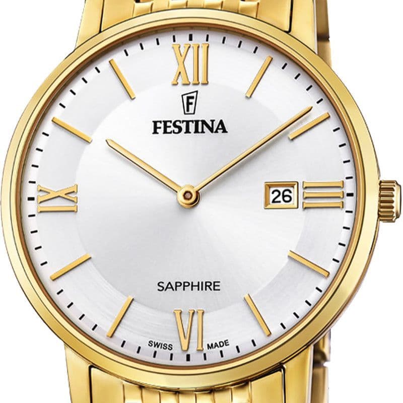 F20020/1 Festina Men's Gold Plated Round Bracelet Watch