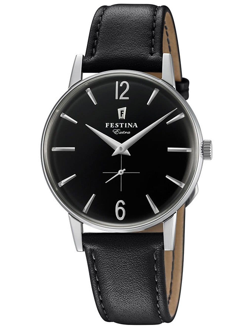 F20248/4 Festina Men's Black Round Leather Strap Watch