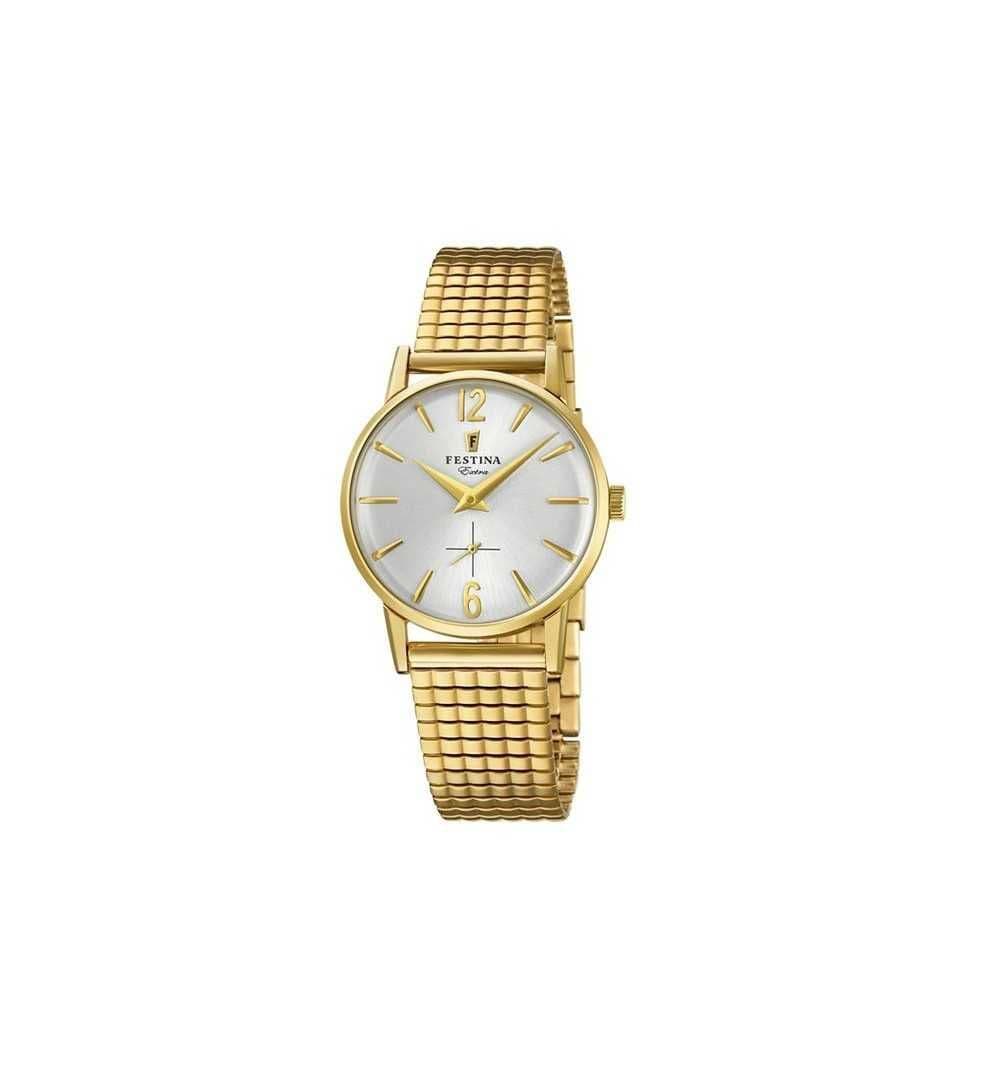 F20257/1 Festina Gold Plated Ladies Round Expanding Bracelet Watch