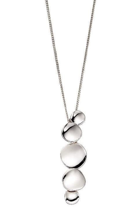 Fiorelli round organic disc sterling silver necklace pendant
