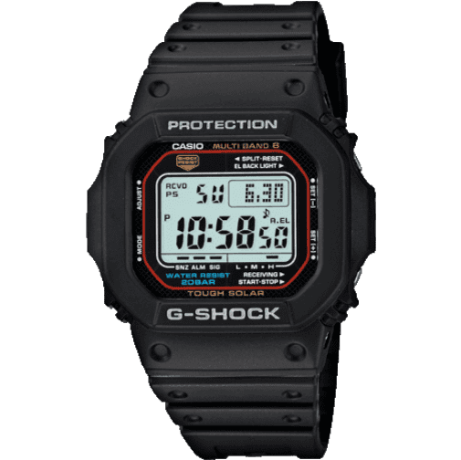 GW-M5610-1ER Casio Watch G Shock Men's Black Rubber Strap Digital With A Red Surround To The Dial