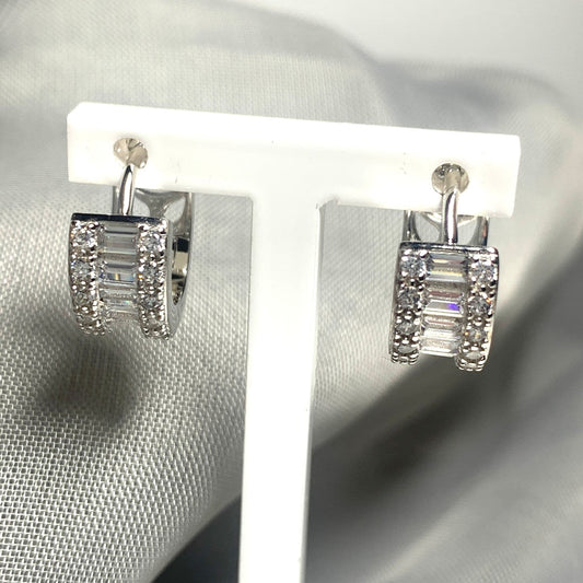 Huggies hoop sterling silver round earrings 14 mm