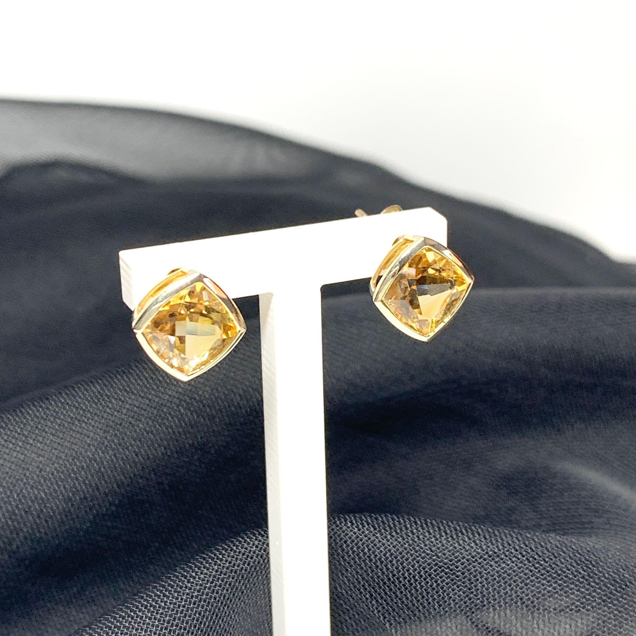 Square citrine sale earrings