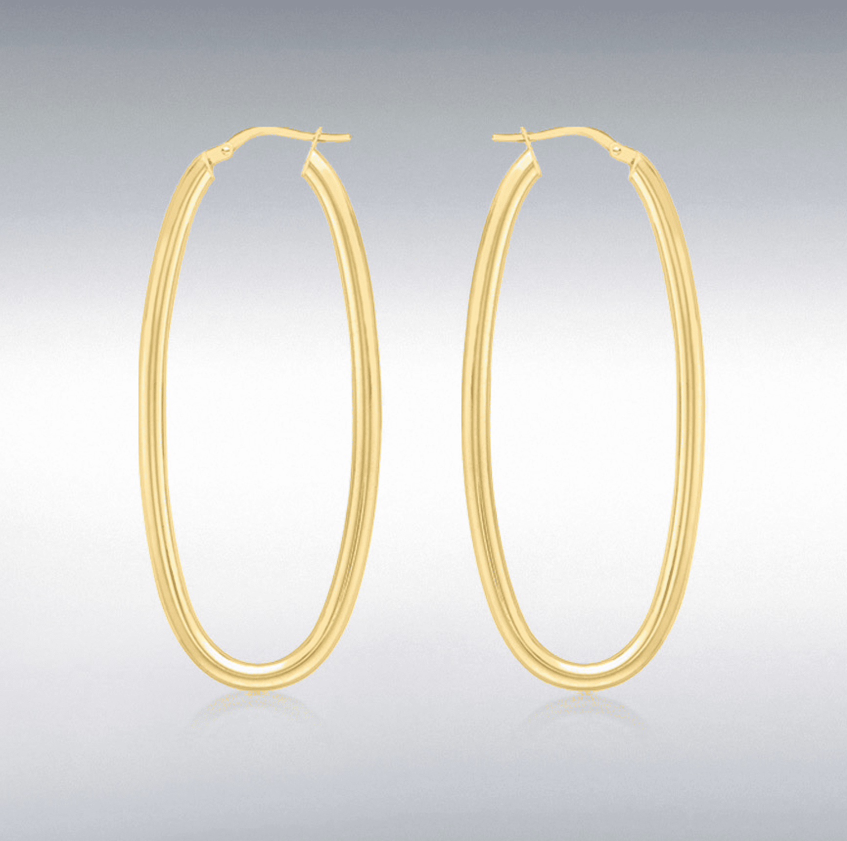 Large gold oval hot sale hoop earrings