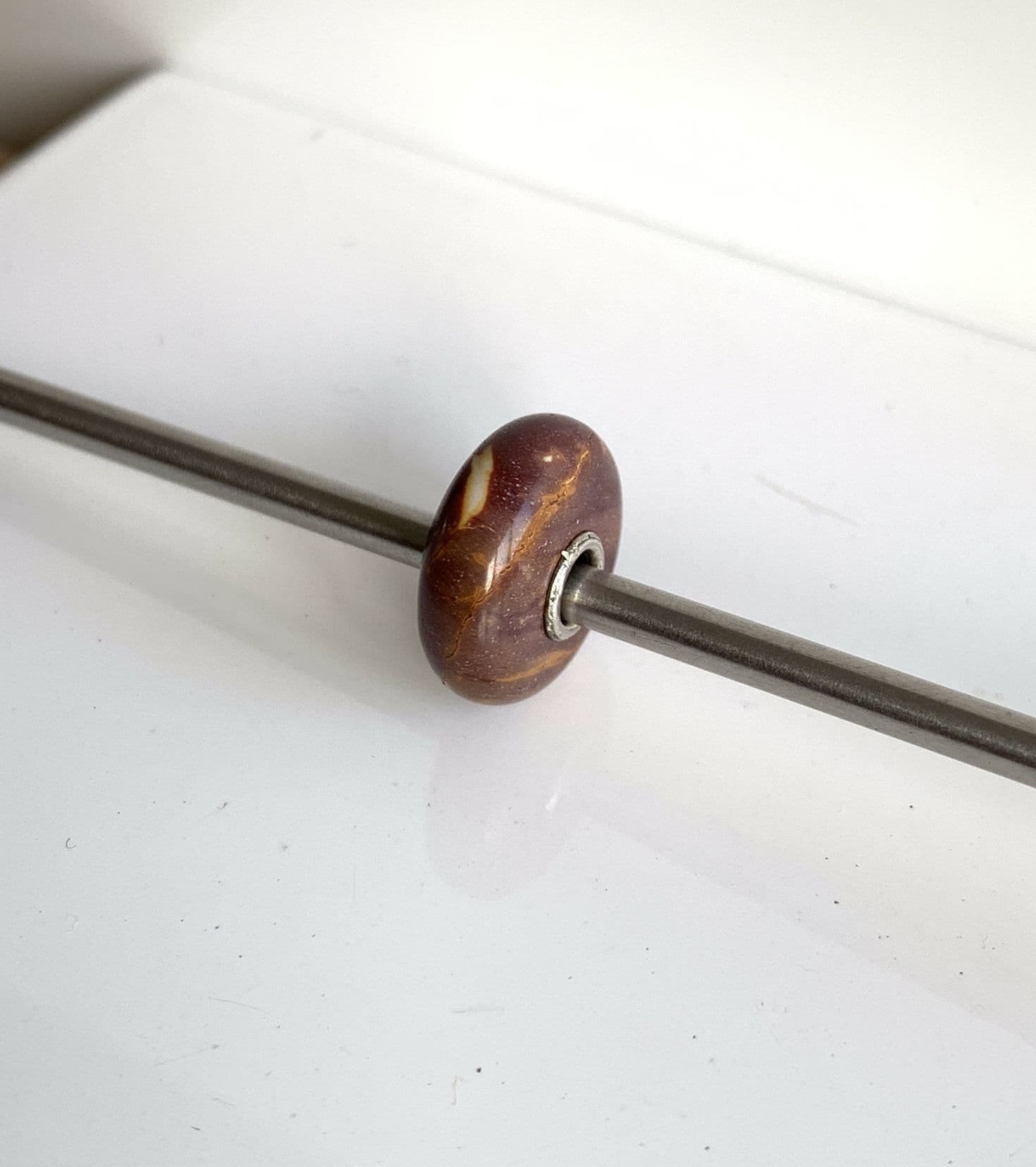 Light Brown Mookaite With White Flashes Trollbeads Bead