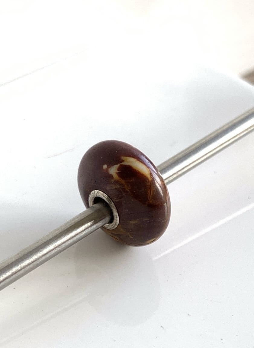 Light Brown Mookaite With White Flashes Trollbeads Bead