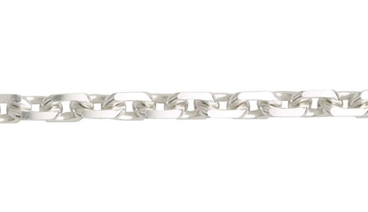 Men's heavy solid sterling silver angle filed trace 8.25 inch bracelet