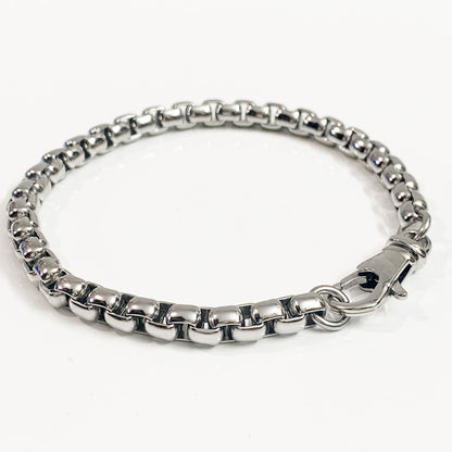 Men's oval belcher chain link solid 27g stainless steel heavyweight 9 inch bracelet