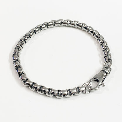 Men's oval belcher chain link solid 27g stainless steel heavyweight 9 inch bracelet