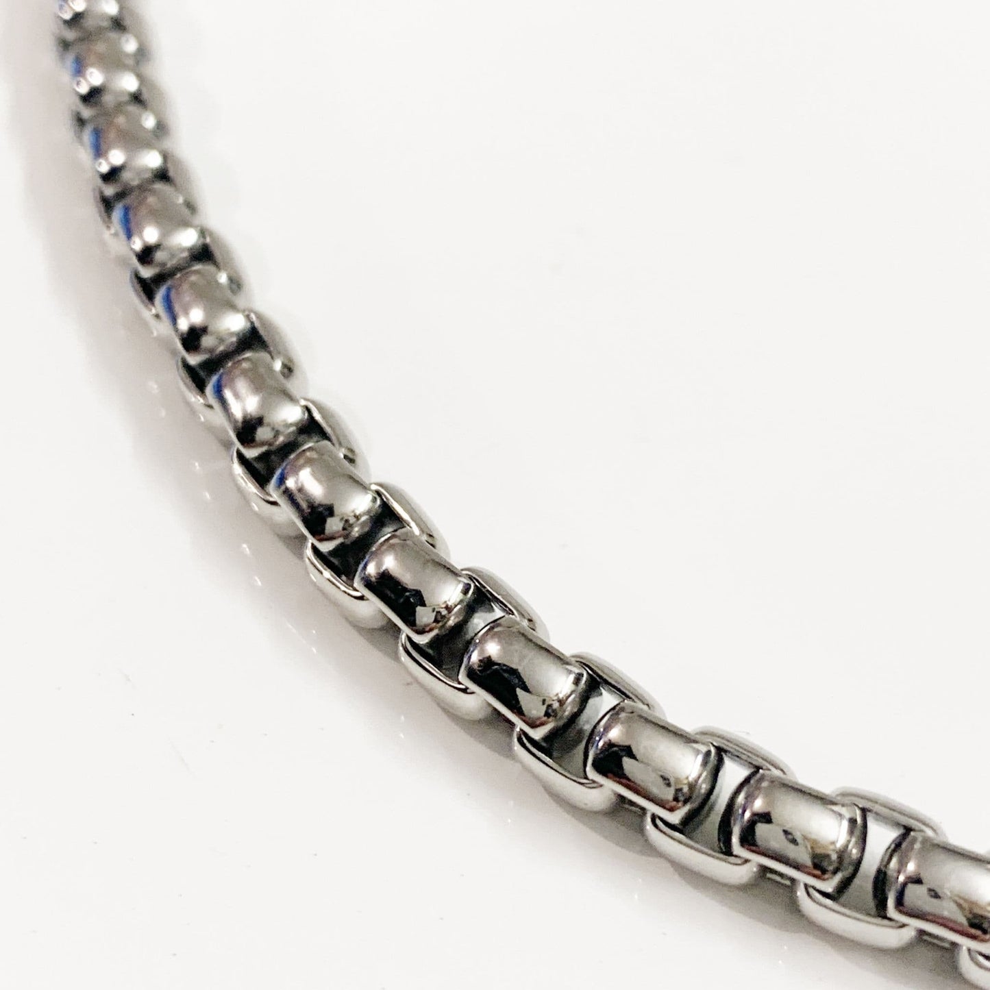 Men's Stainless Steel Oval Belcher Link Chain Necklace