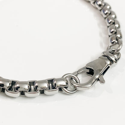 Men's Stainless Steel Oval Belcher Link Chain Necklace