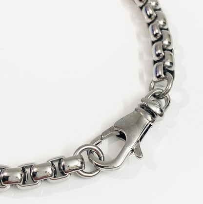 Men's Stainless Steel Oval Belcher Link Chain Necklace