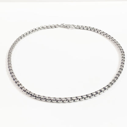 Men's Stainless Steel Oval Belcher Link Chain Necklace