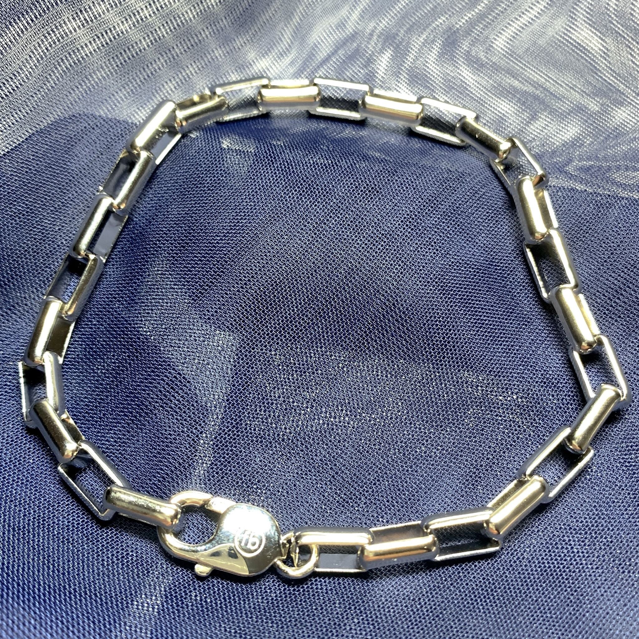 Mens sterling silver hot sale chain bracelet