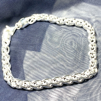 Men's sterling silver round Spiga bracelet 8.5 inches