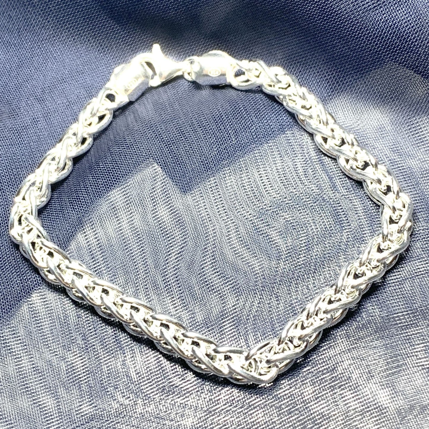 Men's sterling silver round Spiga bracelet 8.5 inches