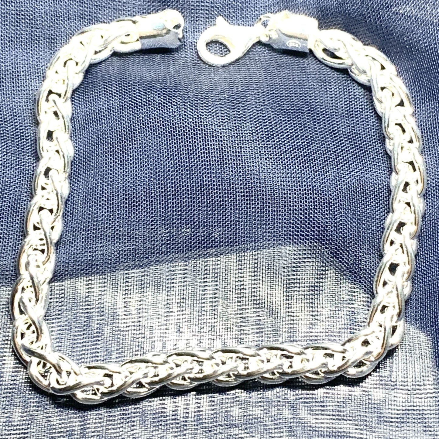 Men's sterling silver round Spiga bracelet 8.5 inches