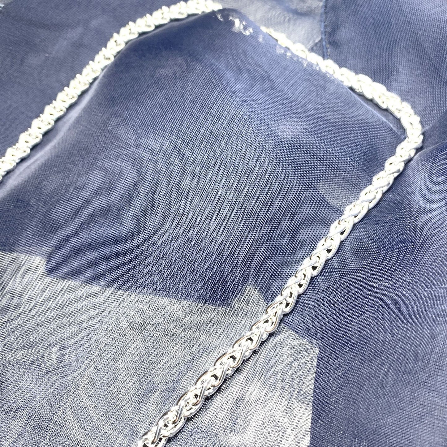 Men's sterling silver round Spiga necklace chain 22 inches